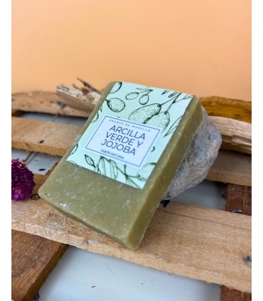 Jabón Natural Arcilla verde y  Jojoba,100gr, REGULADOR ,piel GRASA