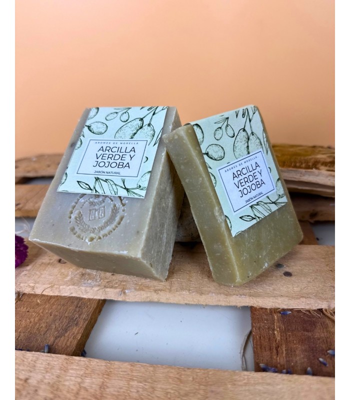 Jabón Natural Arcilla verde y  Jojoba,100gr, REGULADOR ,piel GRASA