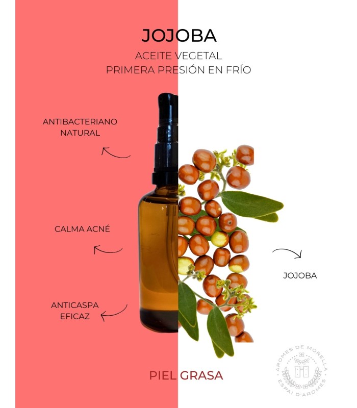 Aceite esencial puro de Jojoba. Compra en AromesDeMorella
