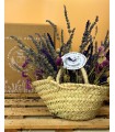 Capazo de palma con flores de lavanda y amaranto,  100% Mediterráneo !