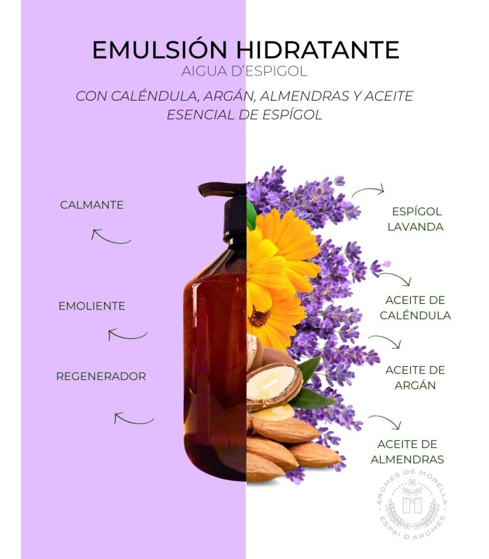 Emulsión Hidratante de Espliego 250ml. Compra en AromesDeMorella